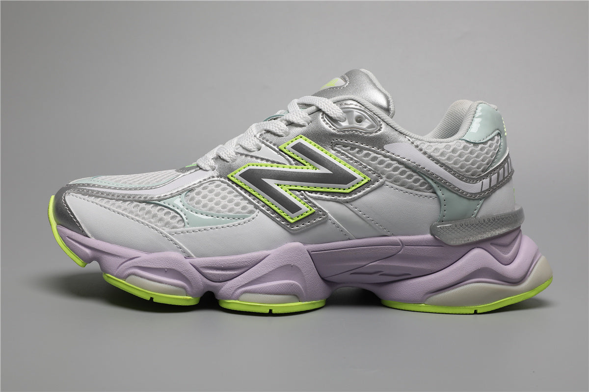 New Balance 9060 Weiße Grüne Sneakers für stilvolle Auftritte. 8