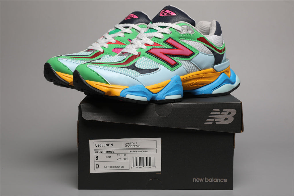 New Balance 9060 Weiße Grüne Sneakers für sportlichen Komfort. 9