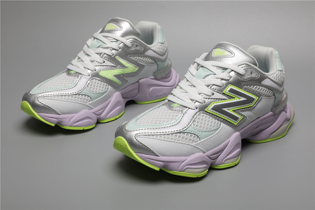New Balance 9060 Weiße Grüne Sneakers für stilvolle Auftritte. 9