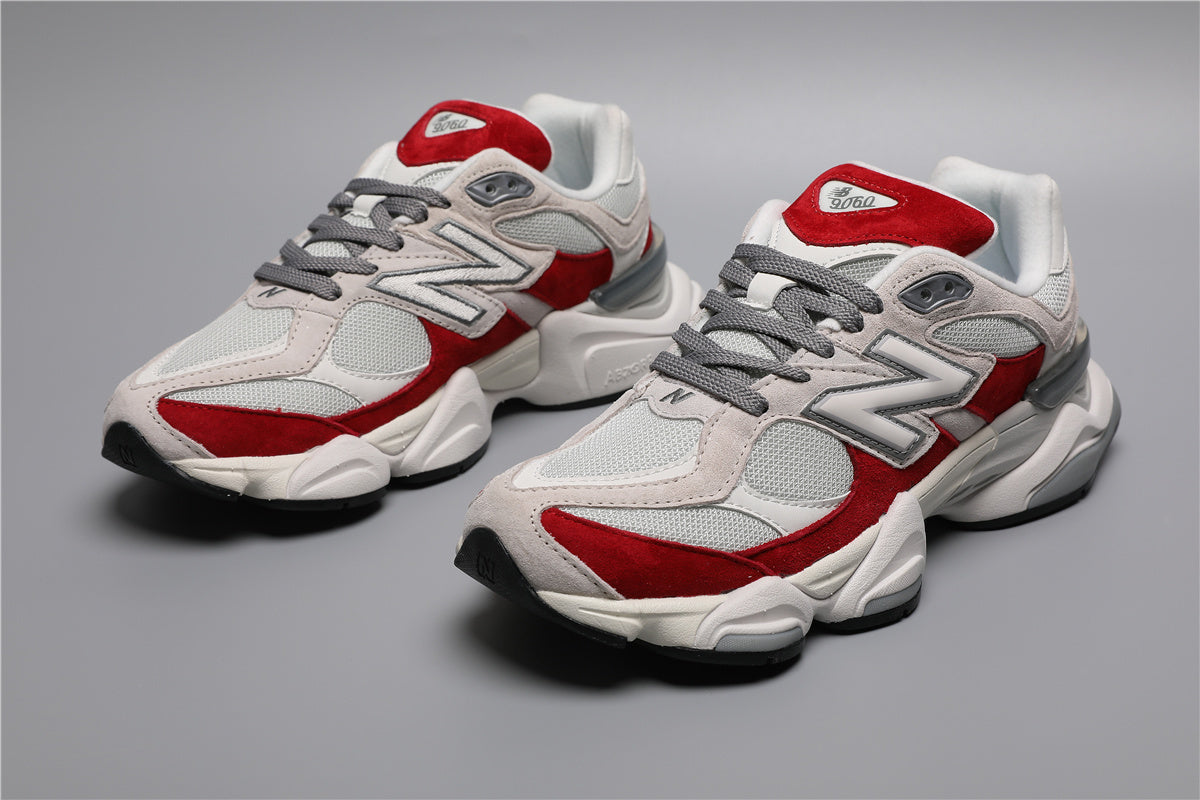 New Balance 9060 Weiße Rote Sneakers für Herren und Damen 3