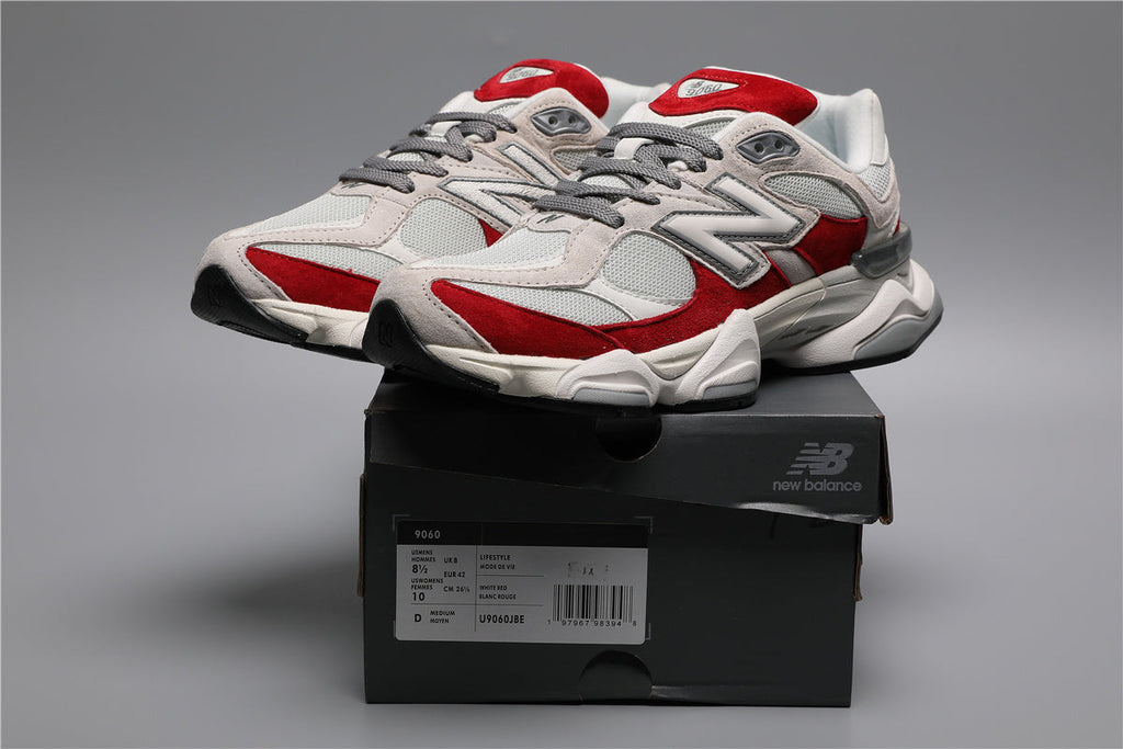 New Balance 9060 Weiße Rote Sneakers für Herren und Damen 4
