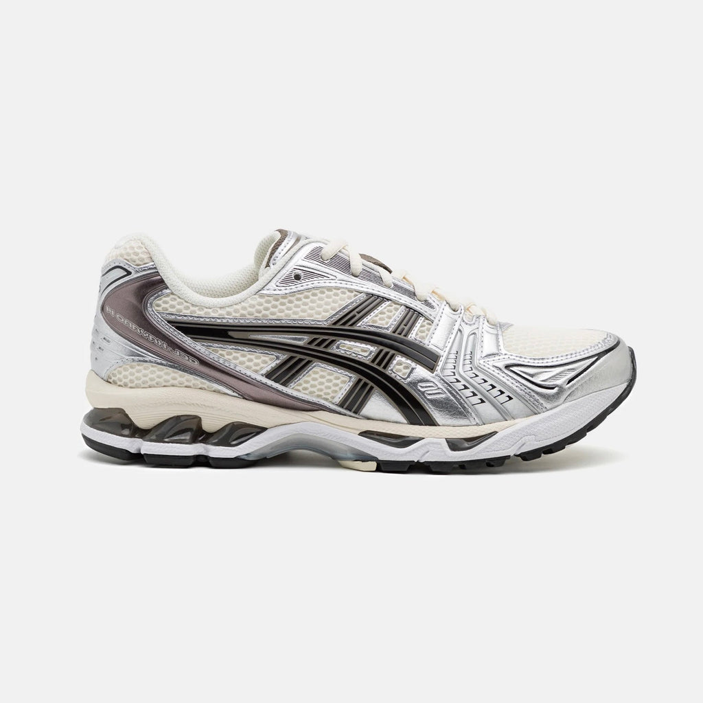 ASICS Gel-Kayano 14 Sneakers in Creme Schwarz Metallic Pflaume