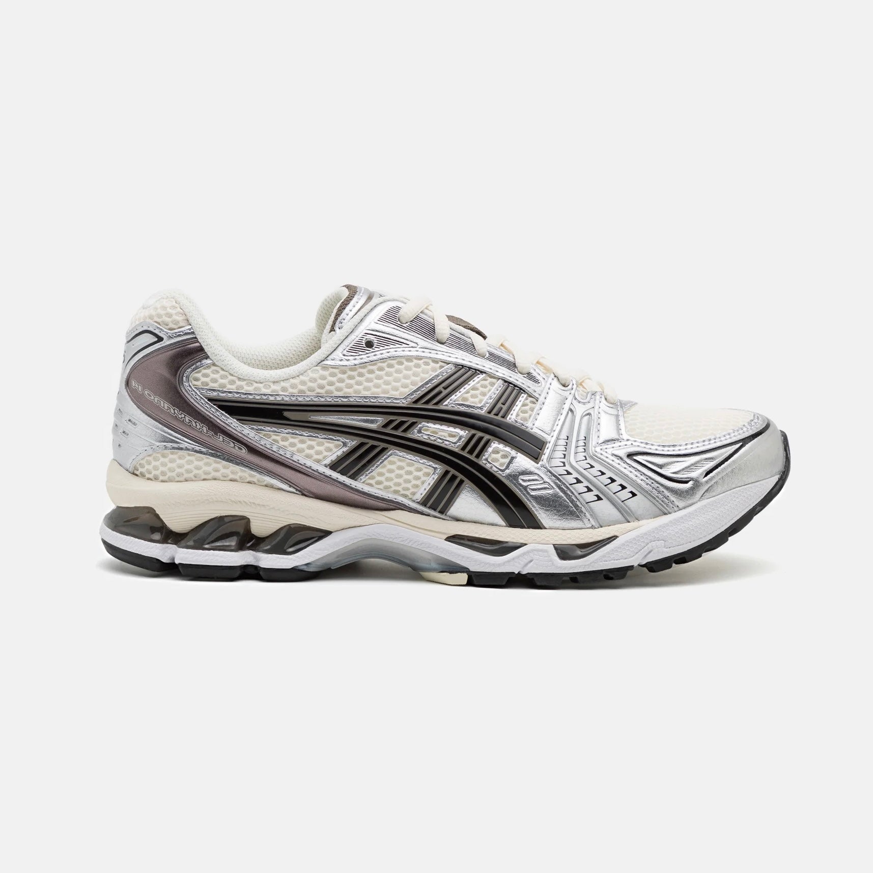 ASICS Gel-Kayano 14 Sneakers in Creme Schwarz Metallic Pflaume