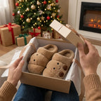 Plüsch Hausschuhe Beige im Croissant Design 5