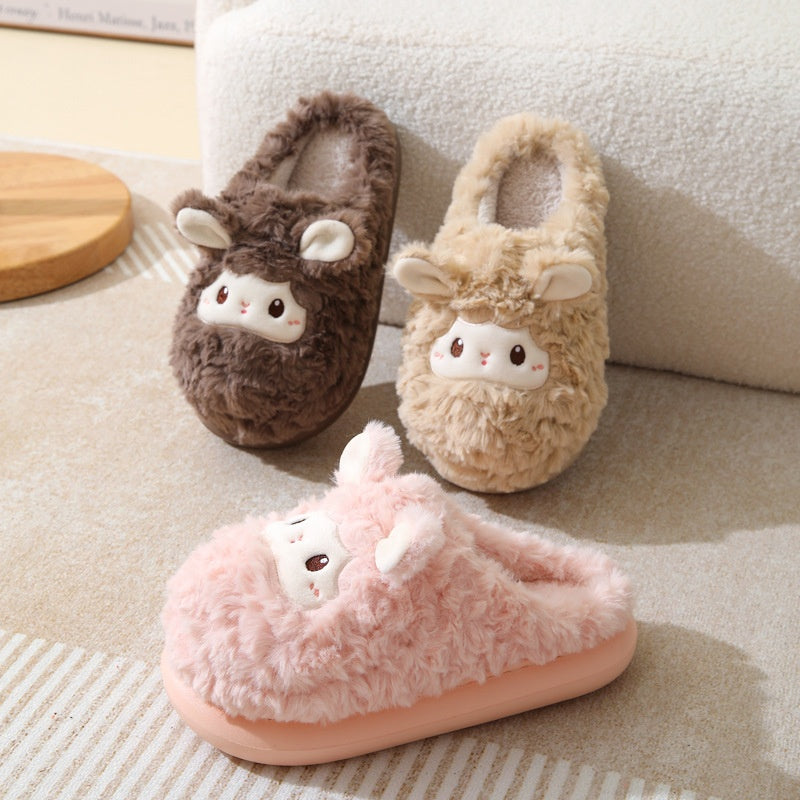 Plüsch Schaf Hausschuhe Beige 5