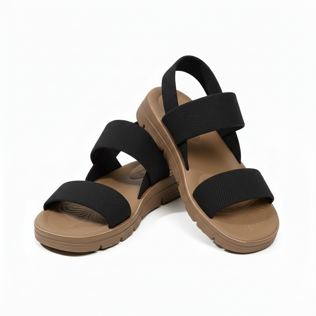 Damen Sandalen in Khaki und Schwarz mit verstellbaren Riemen für optimalen Komfort. 7