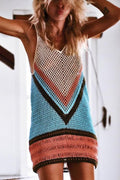 Strand Cover Up Kleid Mehrfarbig