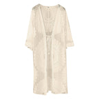 Strand Kimono mit Spitzenblumenmuster in Weiß 5
