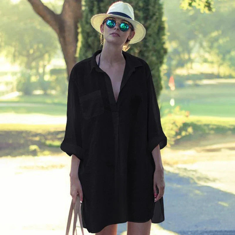 Strandbluse Black, lässig und stilvoll für den Sommer 4