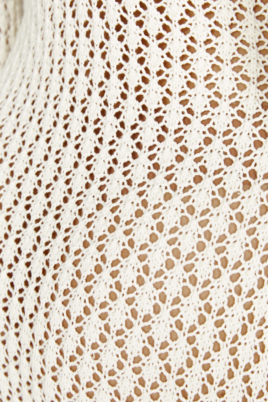 Strandkleid Weiß, Luftig Gestrickt mit V-Ausschnitt 6