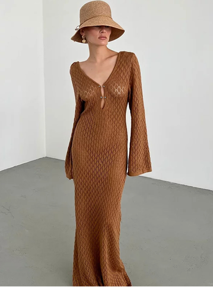 Strandkleid Weiß Netzmaterial 5