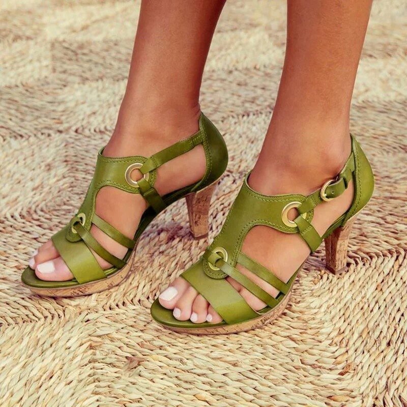 Damen Komfort Absatzsandalen in eleganten Farben für den Sommer. 4