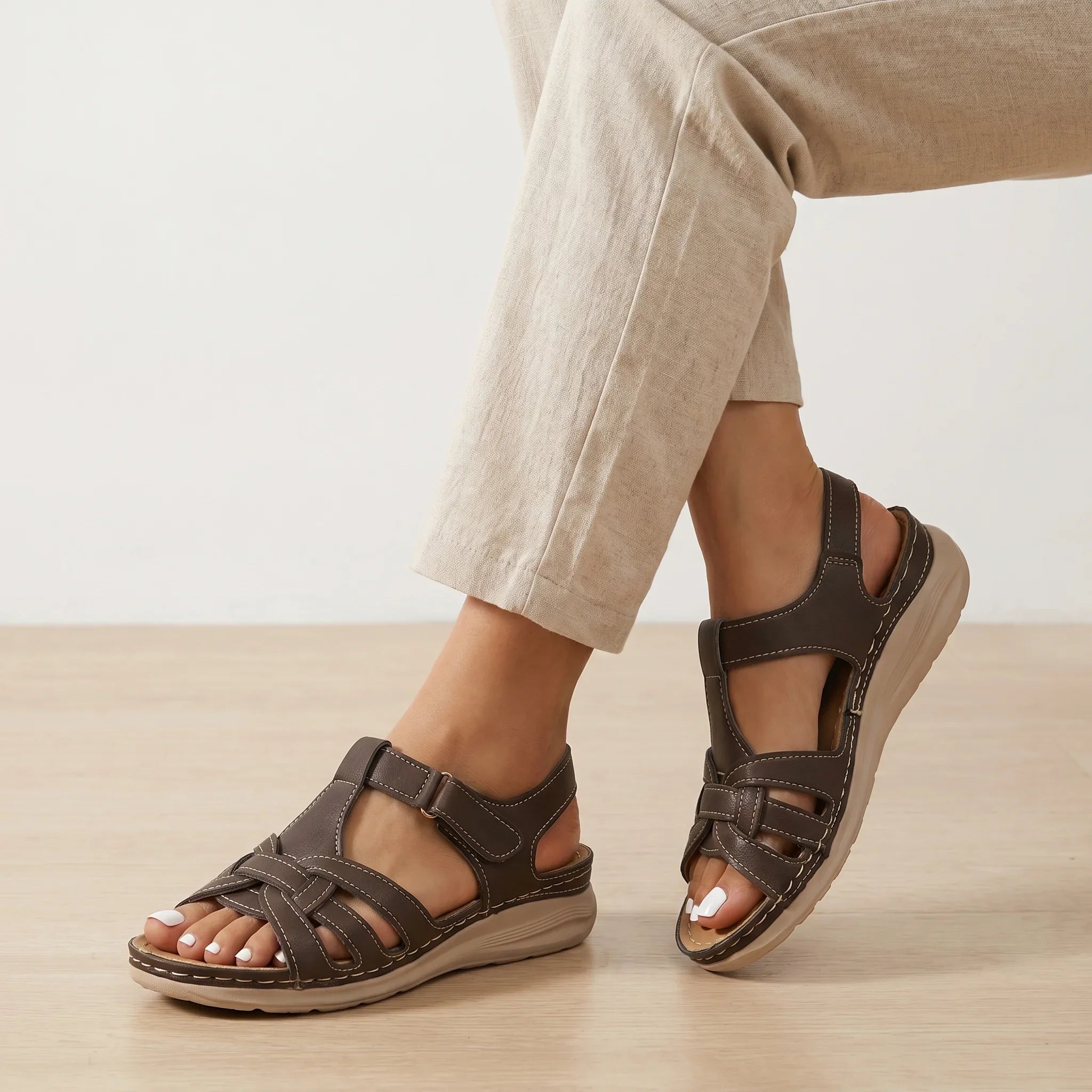 Damen Sandalen Brown