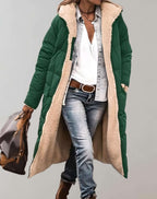Pekiclub Damen Wintermantel mit Kapuze und Fleece-Futter