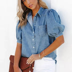 Denimbluse Blau für Damen