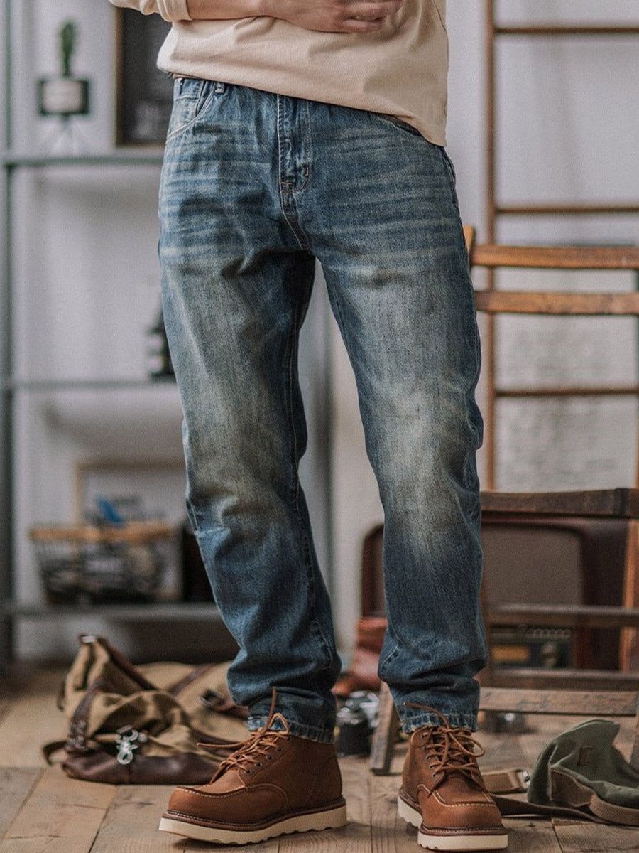 RiffRaff Herren Relaxed Fit Jeans - Vintage Wasch Denim - Lässiger Stil - Bequem — Main Image
