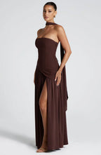 Marke Abendkleid Asymmetrisch Schulterfrei Eleganz — Image 9