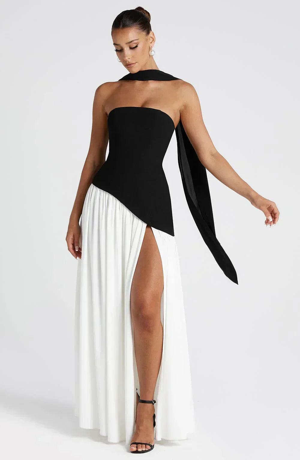 Marke Abendkleid Asymmetrisch Schulterfrei Eleganz — Image 17