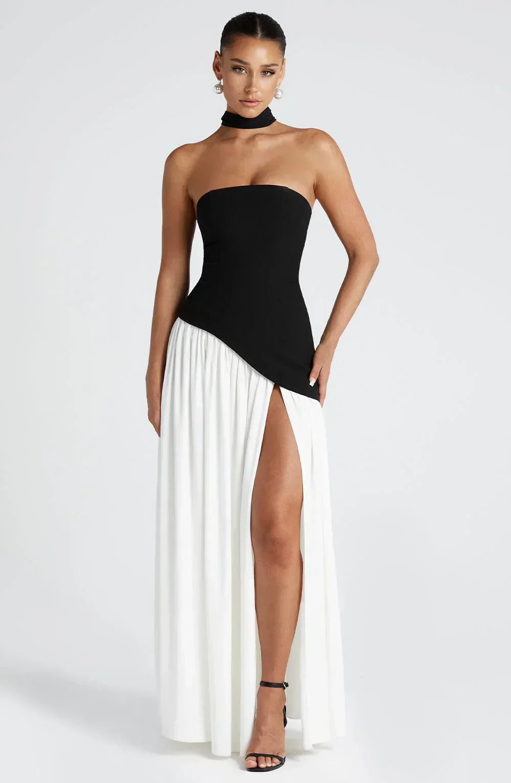 Marke Abendkleid Asymmetrisch Schulterfrei Eleganz — Image 3