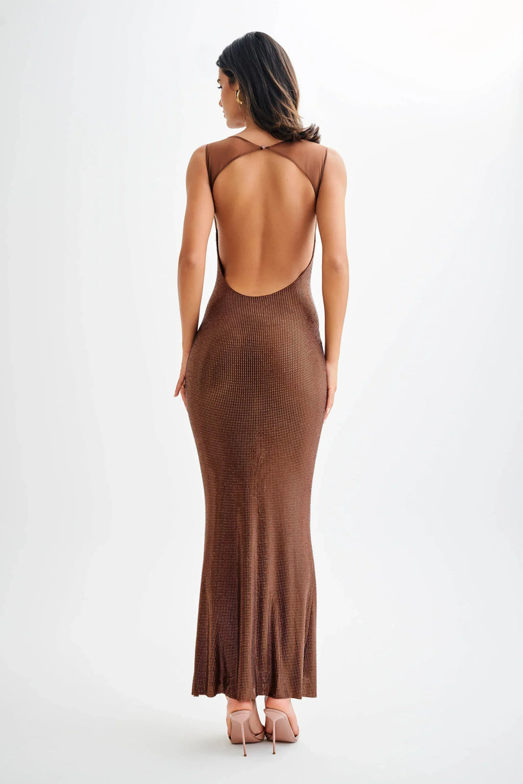 Marke Abendkleid mit Pailletten und offenem Rücken, figurbetont — Image 5