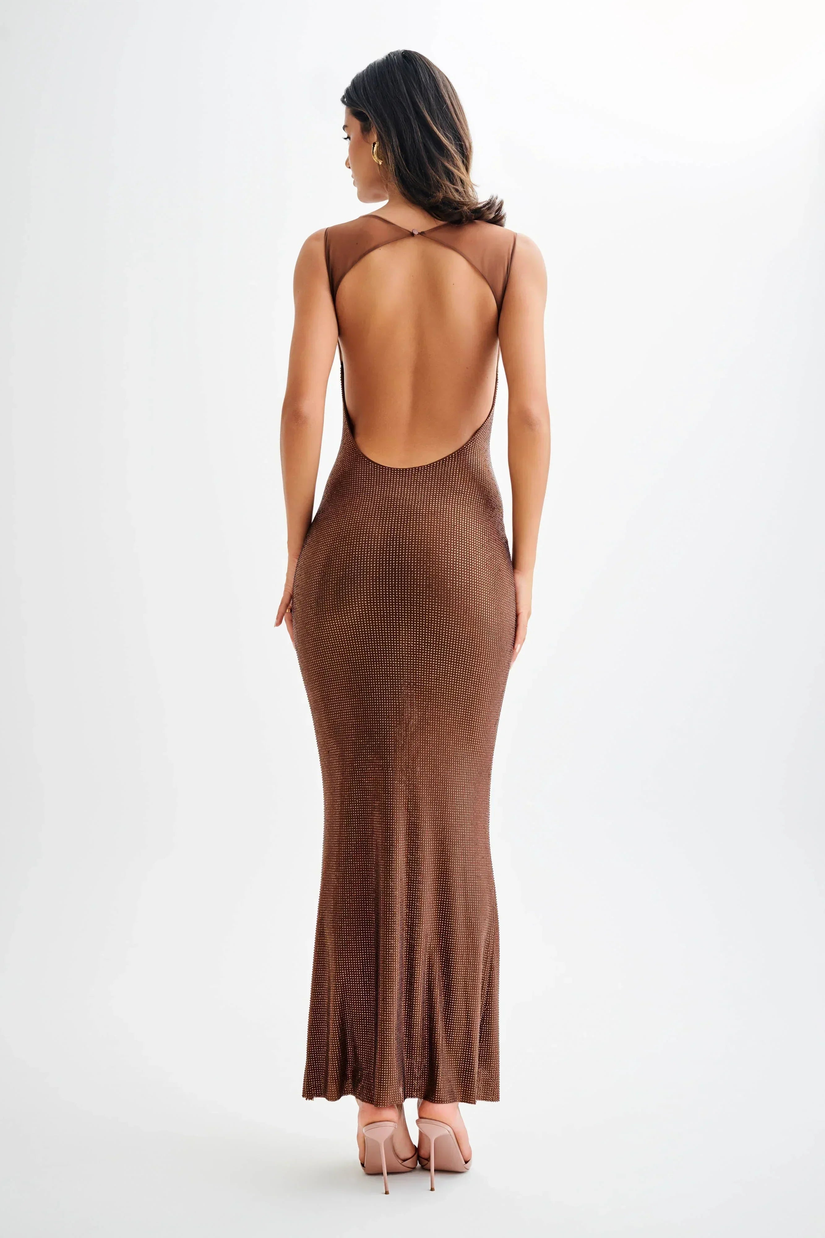 Marke Abendkleid mit Pailletten und offenem Rücken, figurbetont — Image 5