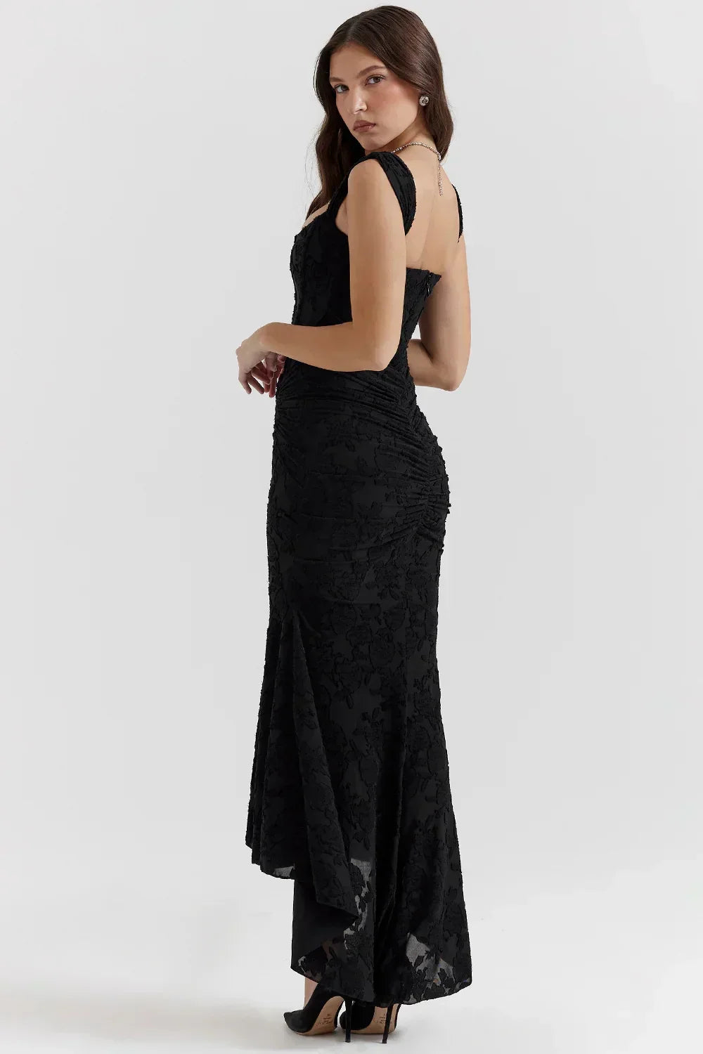 Marke Abendkleid mit Spitzen-Design und asymmetrischem Saum — Image 18