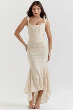 Marke Abendkleid mit Spitzen-Design und asymmetrischem Saum — Image 26