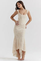 Marke Abendkleid mit Spitzen-Design und asymmetrischem Saum — Image 16