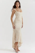 Marke Abendkleid mit Spitzen-Design und asymmetrischem Saum — Image 23