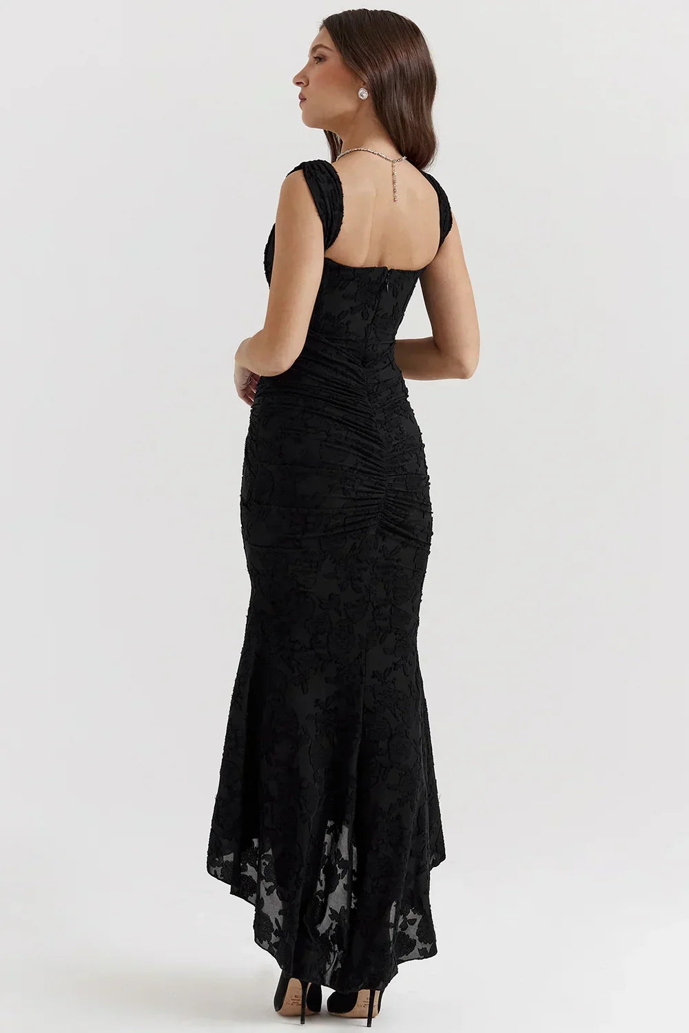 Marke Abendkleid mit Spitzen-Design und asymmetrischem Saum — Image 17