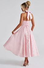 Marke Cocktailkleid mit Neckholder und floraler Spitze, Midi-Länge — Image 11