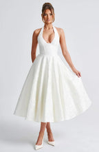 Marke Cocktailkleid mit Neckholder und floraler Spitze, Midi-Länge — Image 15