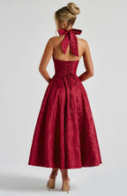 Marke Cocktailkleid mit Neckholder und floraler Spitze, Midi-Länge — Image 12