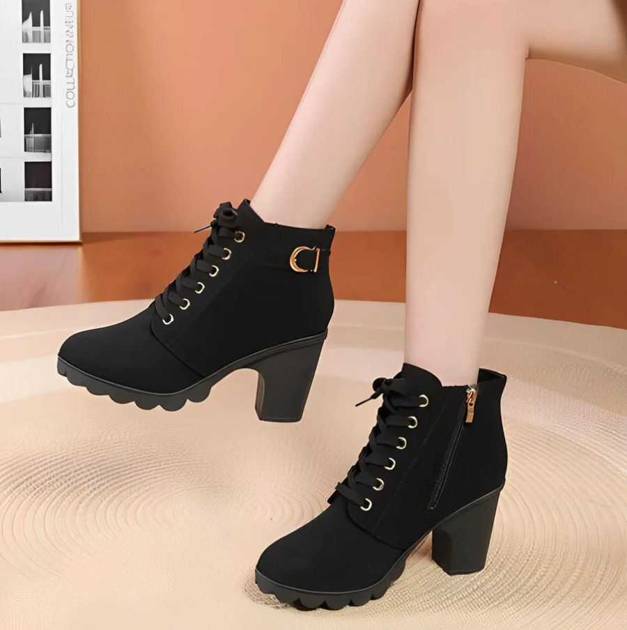Stylische Damen Stiefeletten in Braun, Schwarz, Khaki und Rot — Image 2