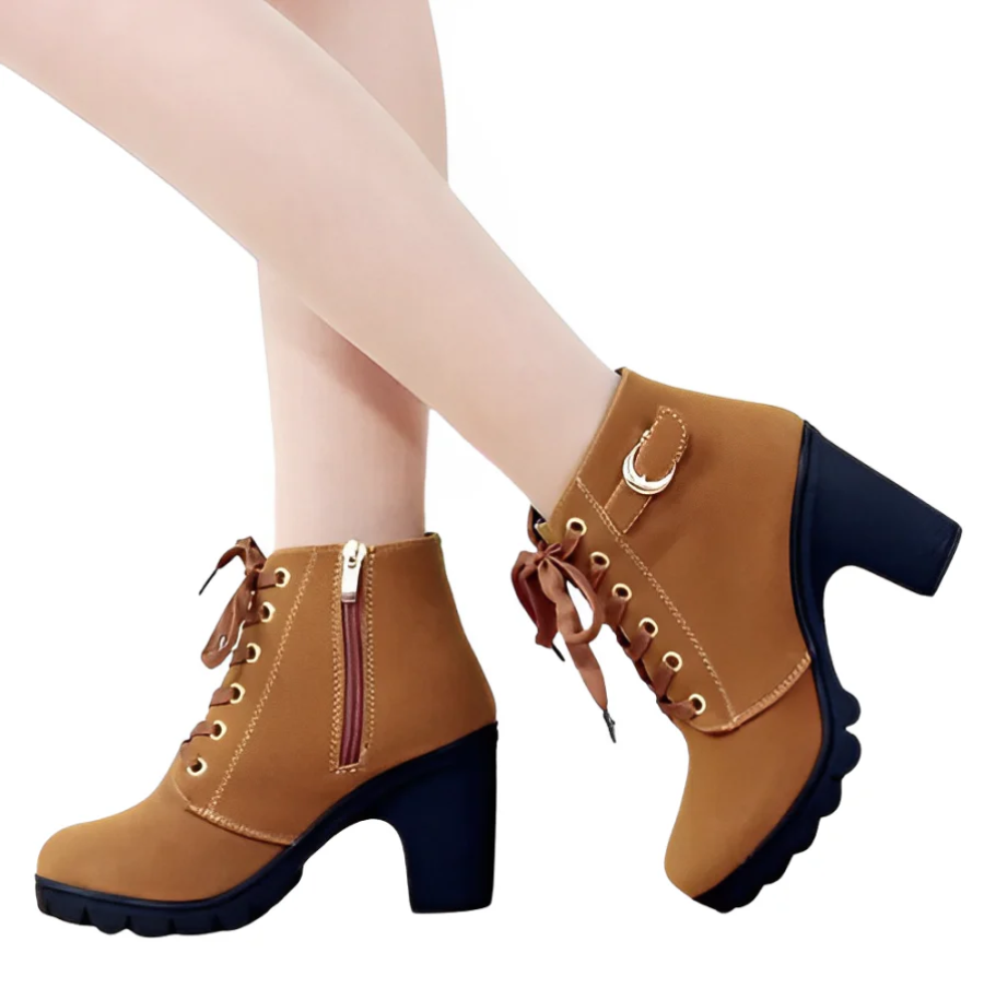 Stylische Damen Stiefeletten in Braun, Schwarz, Khaki und Rot — Image 5