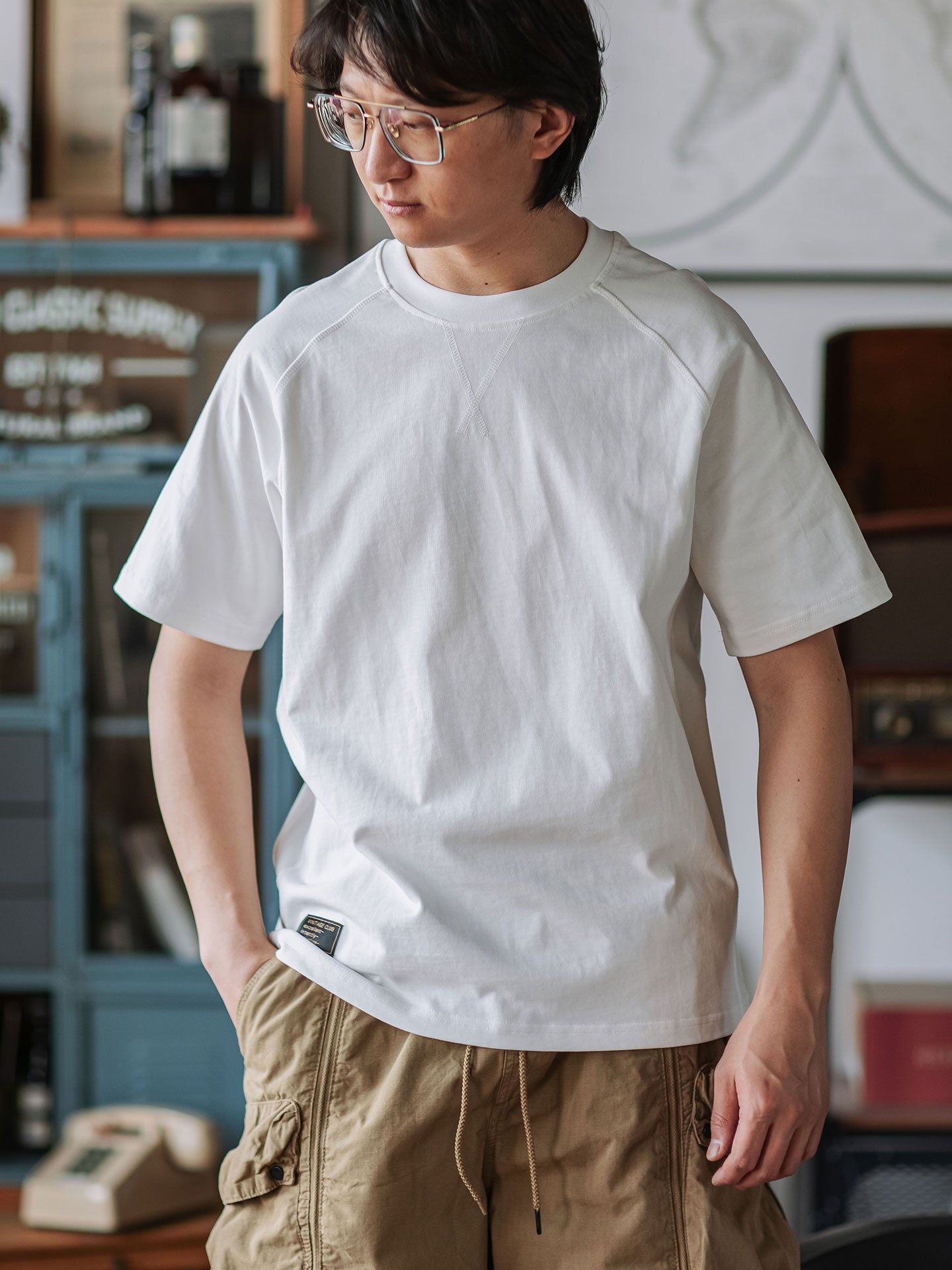 Vintage Club Retro Raglan Ärmel Baumwoll T-Shirt für Herren - Braun, Rundhals, Kurzarm, Bequem — Image 14